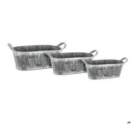 Atmosphera – Set de 3 jardinières métal – Gris