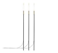 Set de 3 lampadaires de jardin Syphasera H 65cm frame black/ground stake 25cm