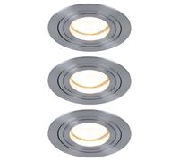 Set de 3 lampes encastrées de haute qualité, rondes, en aluminium brossé, spot de cuisine Paulmann 926.26