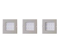 Set de 3 lampes Lux LED Réglette Midge Lampe Cuisine Lampe de Construction Construction Lampe très plat Aluminium 3 x 5 W Argent 230 V Longueur 8 cm 230 V avec transformateur externe