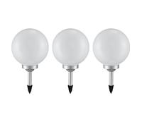 Set de 3 lampes solaires à LED pour chemin de jardin, éclairage de terrasse, piquet de terre blanc