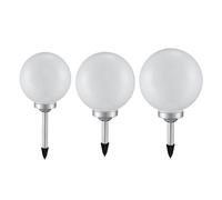 Set de 3 lampes solaires à LED pour l'extérieur Lampes à boules pour l'éclairage de la pelouse et des parterres de fleurs 20, 25 et 30 cm