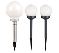 Set de 3 lampes solaires d'extérieur LED Eclairage de véranda Lampes de jardin Boules de terrasse Piquet de terre