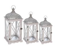 Set de 3 lanternes ""Isis"" bois naturel - Atmosphera createur d'interieur