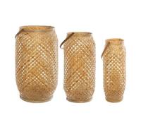 Set de 3 lanternes ""Noor"" en bambou - Atmosphera createur d'interieur - Beige