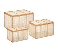 Set de 3 Malles - Bois & cannage rotin - Atmosphera créateur d'intérieur