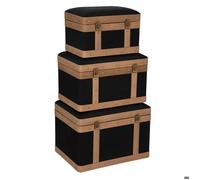 Set de 3 malles ""Norah"" noir L39/44/51cm - Atmosphera createur d'interieur