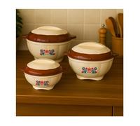 Set de 3 Marmites Isothermes SF - 1.5L / 2.5L / 4.5L - Récipients de Conservation des Plats Chauds - Intérieur Inox