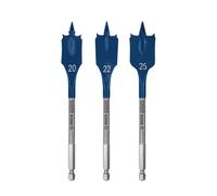 Bosch Accessories Professional 3x Coffrets de mèches plates Expert SelfCut Speed (pour Bois résineux, Panneau aggloméré, Ø 20-25 mm, Accessoires Perceuse à percussion)