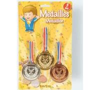 set de 3 médailles or, argent, bronze, environ 6cm chacune