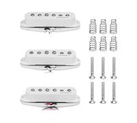 Set de 3 Microphones Guitare Single Coil, Aimant Alnico 5, Accessoire de Remplacement Blanc - Haute Induction, Calibration Magnétique, Compatible Gaucher et Droitier