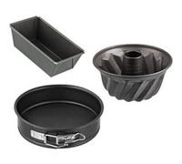 Zenker 9991850 Set de 3 moules à manqué spécial mini avec moule à cake, moule à kougelhopf, moule à charnière, Acier inoxydable, Noir, 15 x 5,5 x 8,5 cm, 18 cm, 16 cm