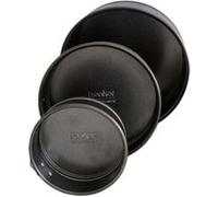 Zenker 9991950 Set 3 mini moules à manqué, mini moule rond, moule à manqué à charnière, moule à gâteau, moules layer cake, Cake design, Acier inoxydable, Noir, 12cm, 16cm, 18cm