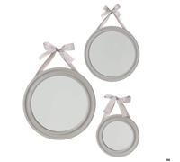 Atmosphera - Set de 3 miroirs Ronds Ruban - Taupe