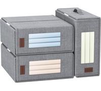 Set de 3 organiseurs de draps de lit gris Vendos85