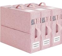 Set de 3 organiseurs de draps pliables roses Vendos85