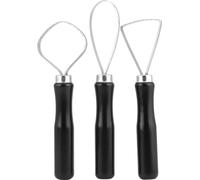 set de 3 outils en argile, grands outils de sculpture à engrenages en bois, avec fil plat en acier, idéal pour la poterie et la sculpture