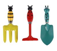 Set de 3 outils pour enfant motif insectes Gardenlife KG268 - Outils de jardinage pour enfant - Multicolore