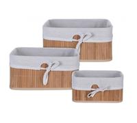 Set de 3 Paniers de Rangement en Bambou pour Salle de Bain