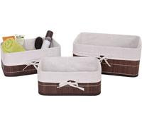 Boite de rangement Mendler 3x boîte de rangement HWC-C21, bambou brun