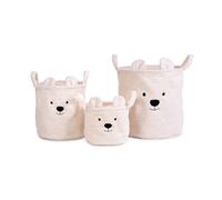 Childhome Paniers de rangement Teddy – Lot de 3 – écru
