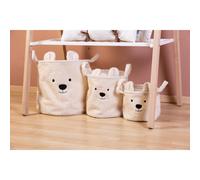 Childhome Paniers de rangement Teddy – Lot de 3 – écru