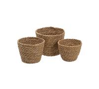 Set de 3 paniers en fibre de roseau et cosse de maïs
