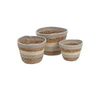 Set de 3 paniers en fibre de roseau et cosse de maïs