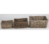 set de 3 paniers en osier Paniers de rangement Panier décoratif Panier en bois tressé 23 - 37cm