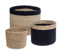 Atmosphera – Set de 3 paniers en jute – Noir