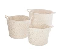Atmosphera – Lot de 3 paniers de rangement Lurex avec anses pour enfant – Blanc