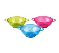 Set de 3 Passoires 15 cm - SIROCO - Plastique Coloré - Ergonomiques - Compatibles Lave-Vaisselle - Léger