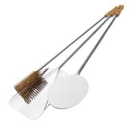 Set de 3 pelles à pizza en acier inox - Pour four à bois profond (70/80 cm) - Pour pizzas jusqu’à Ø33 cm - Pelles pour enfourner, tourner et défourner