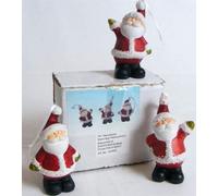 Set de 3 pendentifs de décoration de Noël, Père Noël, en céramique, chaque figurine mesure environ 4x3x9cm