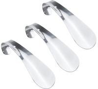 set de 3 petits chausse-pieds en acier inoxydable | Chausse-pied de 16cm | Aide à chausser en métal | Modèle solide | Chausse-pied en métal avec trous pour le suspendre