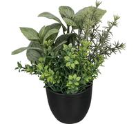 set de 3 petits pots d'herbes verts de 18 cm en plante artificielle de qualité supérieure pour une décoration d'herbes aromatiques