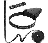 Set de 3 Pièces 60 Pouces Ruban à Mesurer Corps - Inclut Goupille de Verrouillage et Bouton Poussoir - Mètre Ruban en Tissu et Souple pour Mesures Corporelles, Noir