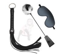 Set de 3 pièces de fouet en cuir noir, scène de sport équestre