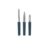 Set de 3 pièces en inox Eco-responsable office, éplucheur, tomate bleu - Jean Dubost - Bleu - Inox
