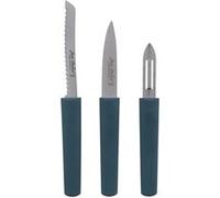 Set de 3 pièces en inox Eco-responsable office, éplucheur, tomate bleu Jean Dubost