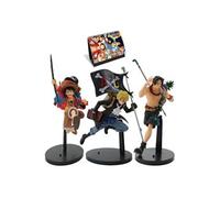 Set de 3 pièces Figurines Delicate One Piece Trois frères Luffy Ace Sabo 21 cm avec Calendrier One Piece 2021 en français