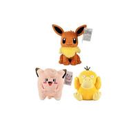 Set de 3 pièces Peluche Pokémon Evoli Clefairy Psyduck 20-25 cm