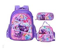Set de 3 pièces Sac à dos Sac de messager Trousse My Little Pony Violet Violet G