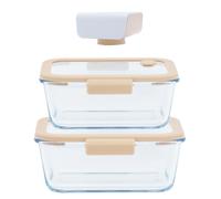 Set de 3 pièces "Sous-vide" composé de 2 boites rectangulaires & 1 pompe vide d'air