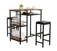 set de 3 pièces table de bar table de bistrot tabouret de bar Kolari