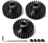 Set de 3 pignons moteur 0.6M en acier trempé 3,175mm 26T 27T 28T