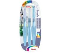 Pentel – Pinceau avec réservoir d'eau – Pointe fine/moyenne/large – Lot de 3