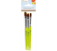 Set de 3 pinceaux brosses synthétiques - Vert