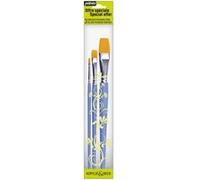 Set de 3 pinceaux plats polyamide dorés Beige G
