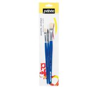 Set de 3 pinceaux ronds et plat à poil dur